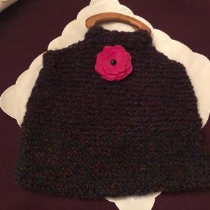 Hand knitted Purple & Blue Handbag